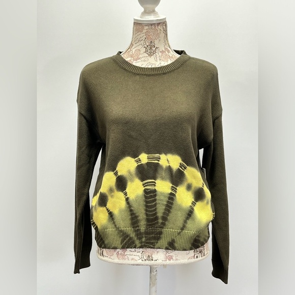 TREASURE & BOND Olive and yellow tie dye crew neck sweater size XL - Picture 5 of 12